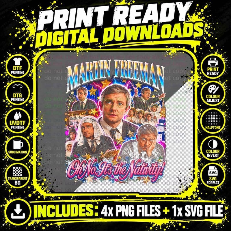 Martin Freeman Nativity Christmas Movie Oh No It's the Png SVG Digital Bundle