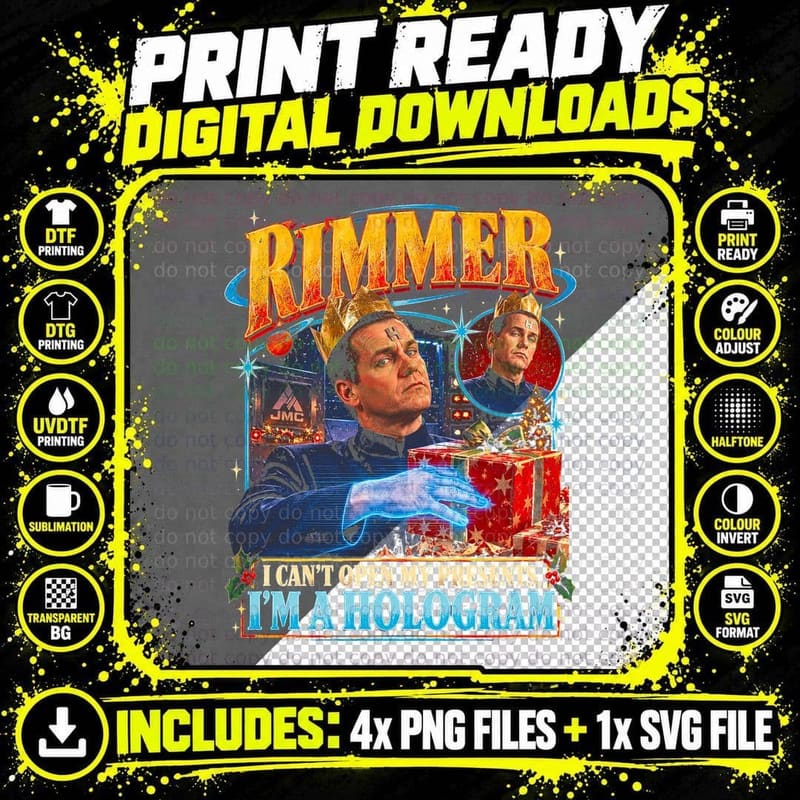 Arnold Rimmer Red Dwarf Hologram Christmas Retro British Png SVG Digital Bundle