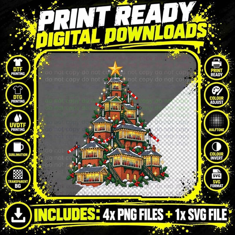 Railway Signal Box Christmas Vintage Signaller Lever Png SVG Digital Bundle