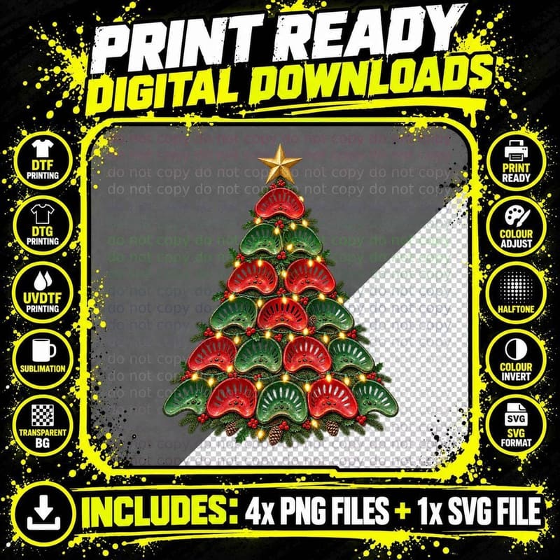 Vintage Tractor Seat Christmas Tree Farmer Farmhouse Png SVG Digital Bundle