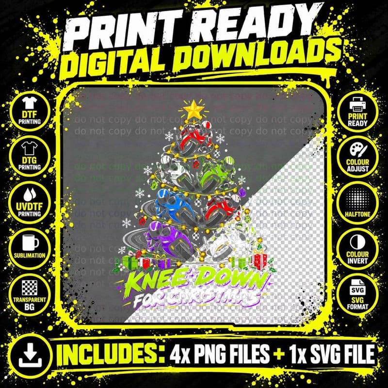 Knee Down For Christmas Superbike Sportbike Motorcycle Png SVG Digital Bundle