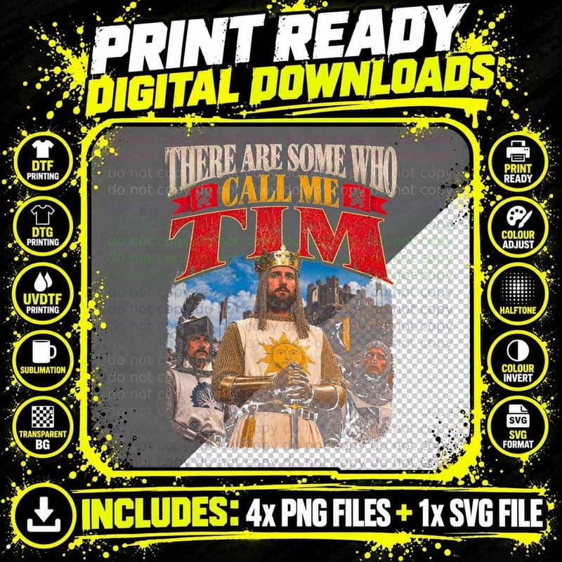 There Are Some Who Call Me Tim Monty Python Retro Comedy Png SVG Digital Bundle