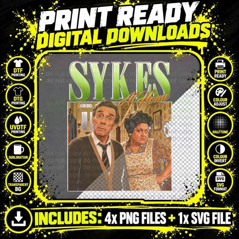 Sykes at Home Eric Sykes Hattie Jacques Retro Sitcom Png SVG Digital Bundle