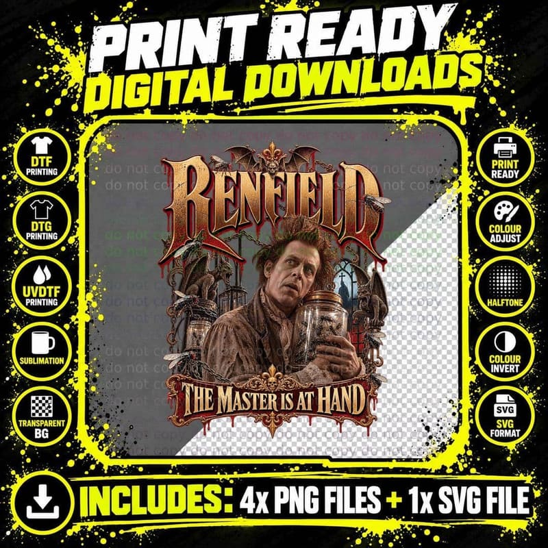 Bram Stoker's Dracula Renfield Vintage Tom Waits Gothic Png SVG Digital Bundle