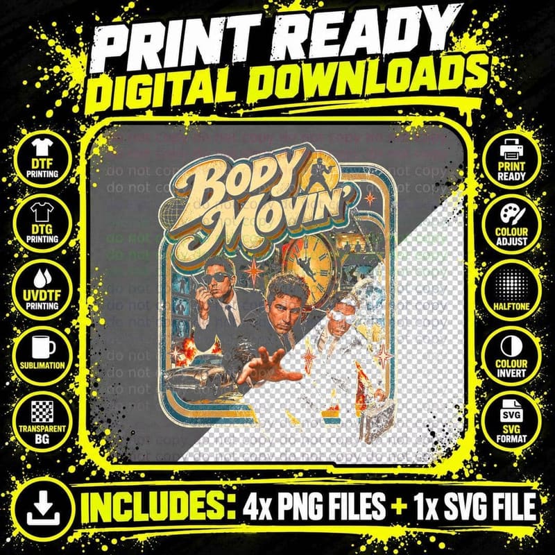 Beastie Boys Body Movin Vintage 80s 90s Hip Hop Bootleg Png SVG Digital Bundle