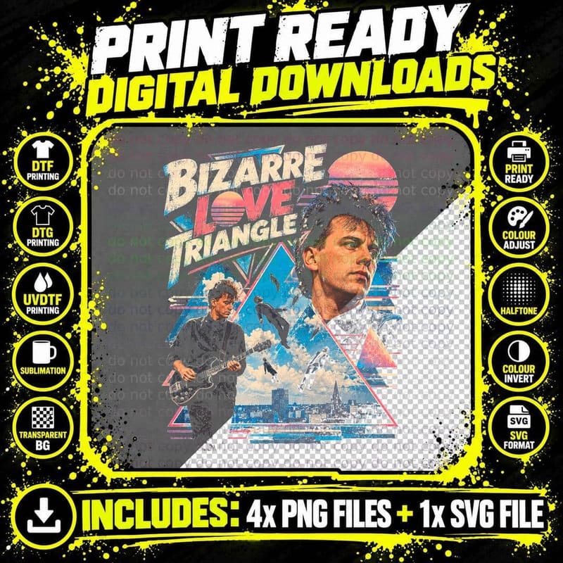 Bernard Sumner Bizarre Love Triangle Vintage 80s New Png SVG Digital Bundle