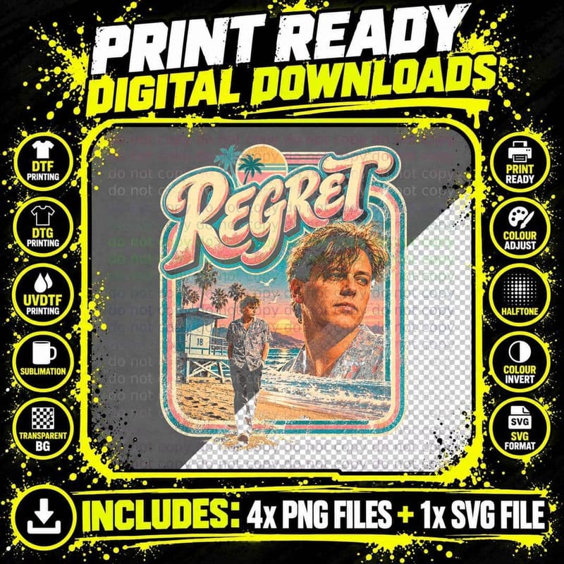 Bernard Sumner Regret Retro 90s Manchester Music Bootleg Png SVG Digital Bundle