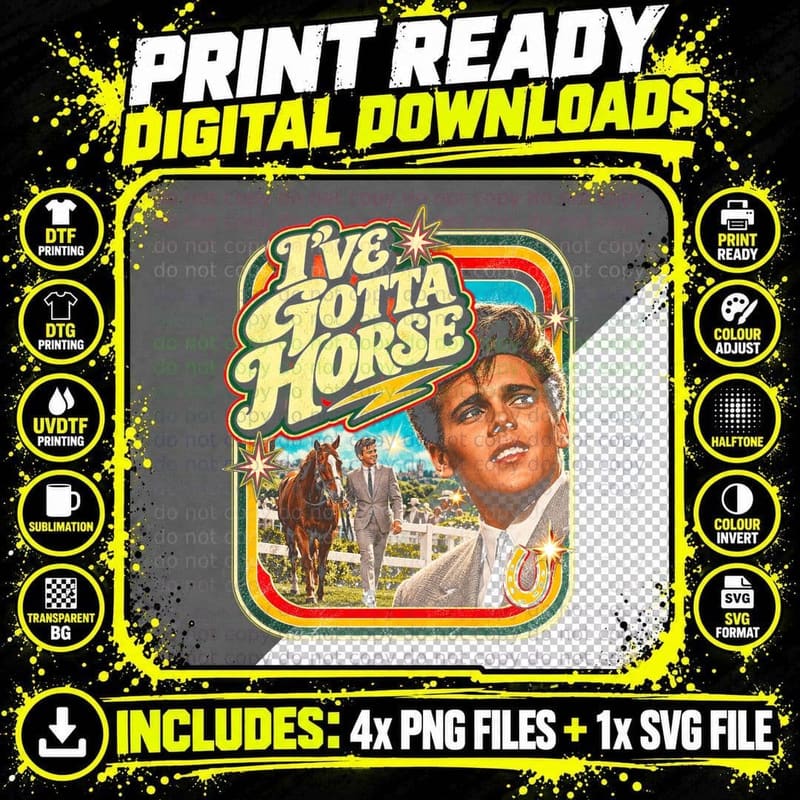 Billy Fury I've Gotta Horse Vintage Retro 1965 Pop Png SVG Digital Bundle