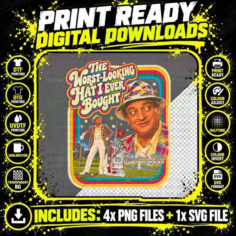Caddyshack Vintage Al Czervik Rodney Dangerfield Golf Png SVG Digital Bundle