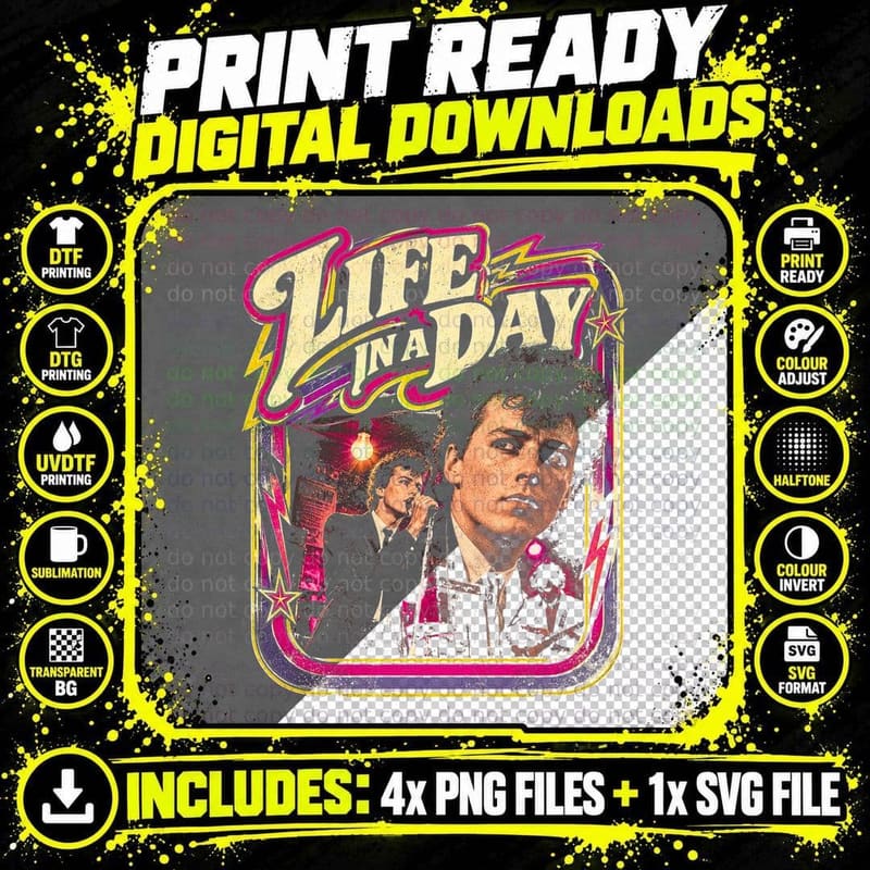 Jim Kerr Life In A Day Vintage 80s Simple Minds Music Png SVG Digital Bundle