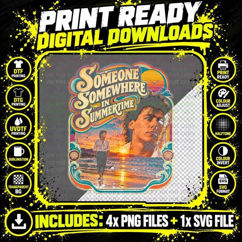 Jim Kerr Someone Somewhere in Summertime Vintage 80s Png SVG Digital Bundle