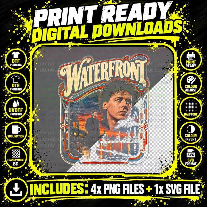 Jim Kerr Waterfront Vintage 80s Simple Minds Scottish Png SVG Digital Bundle
