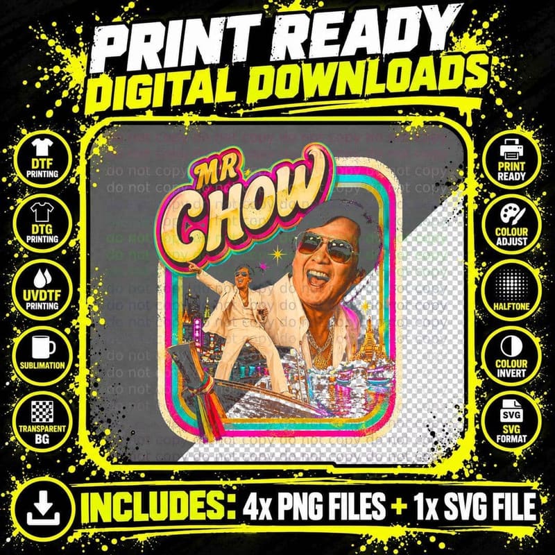 The Hangover Part II Vintage Mr Chow Ken Jeong Bangkok Png SVG Digital Bundle