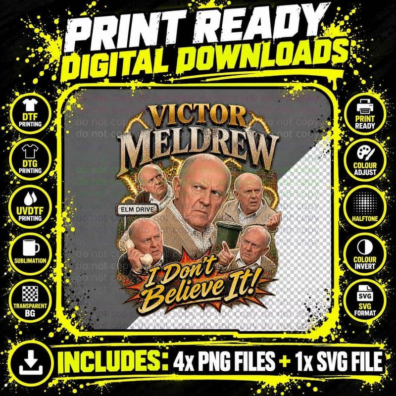 One Foot in the Grave Retro Bootleg Victor Meldrew TV Png SVG Digital Bundle