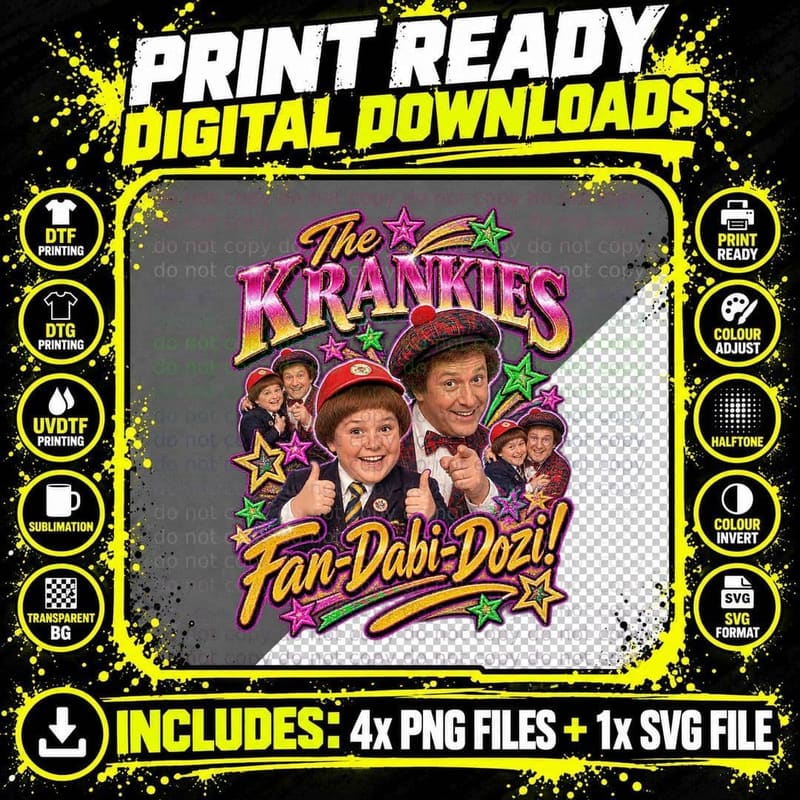 The Krankies Retro Bootleg Vintage British TV Nostalgia Png SVG Digital Bundle