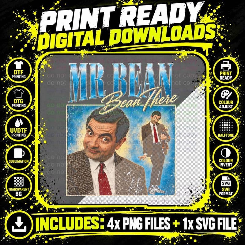 Mr Bean Bean There Retro Vintage British Comedy Funny Png SVG Digital Bundle