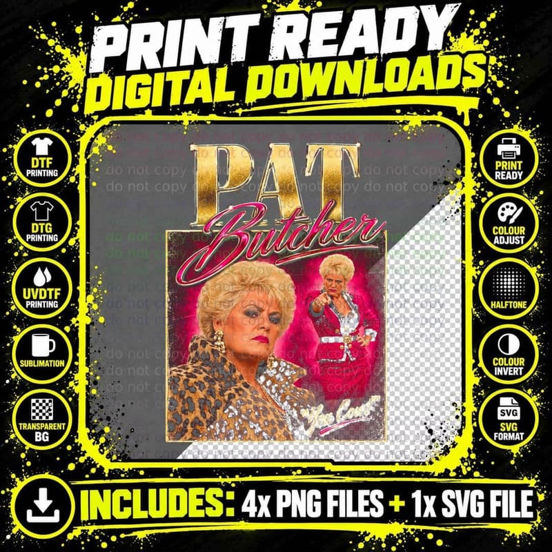 Pat Butcher You Cow Retro Vintage British Soap Gift Png SVG Digital Bundle