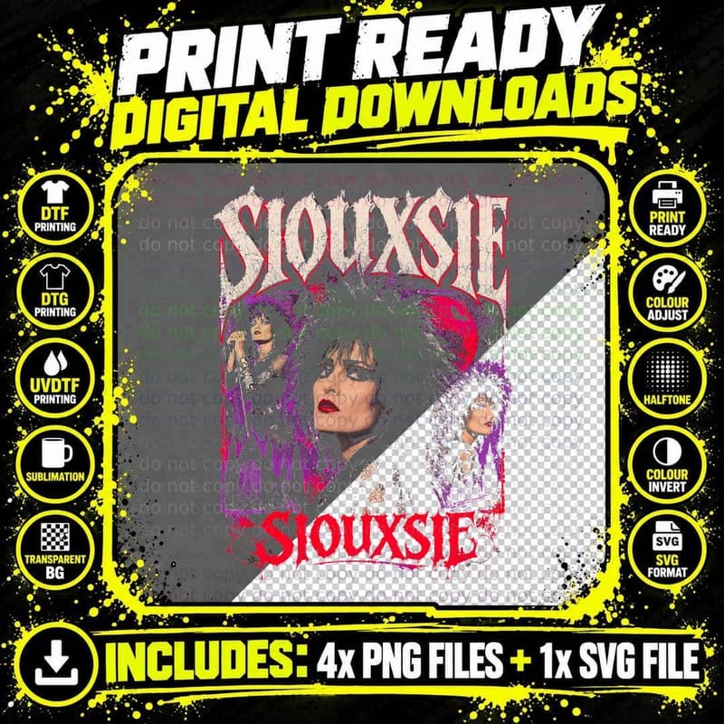 Siouxsie Sioux and the Banshees 1981 Goth Punk Rock Png SVG Digital Bundle