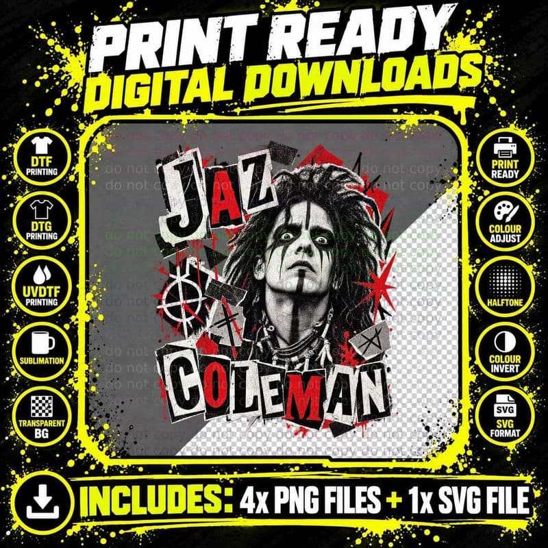 Jaz Coleman Killing Joke Post Punk Gothic Retro Music Png SVG Digital Bundle