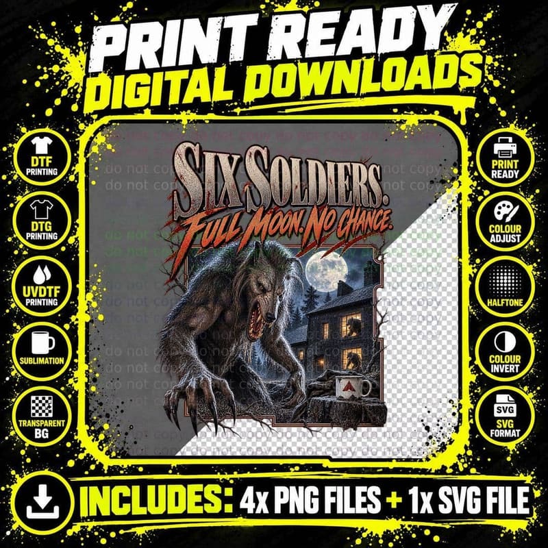 Dog Soldiers British Werewolf Horror Film Military Cult Png SVG Digital Bundle