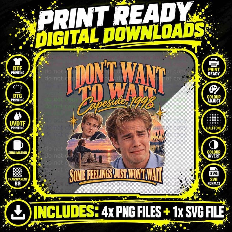 Dawson's Creek Vintage Dawson Leery Crying Meme Capeside Png SVG Digital Bundle