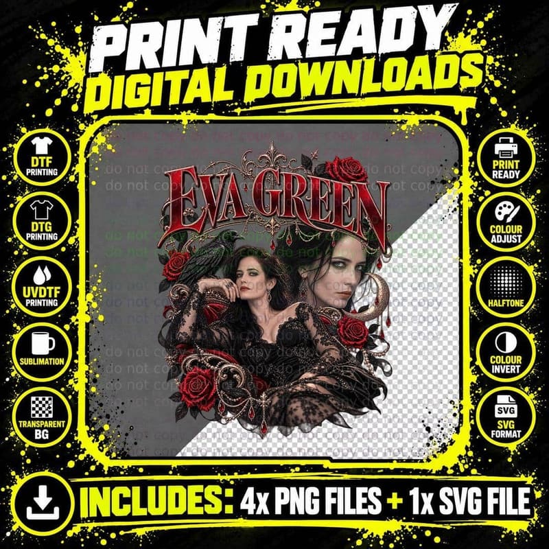 Penny Dreadful Vintage Vanessa Ives Eva Green Gothic Png SVG Digital Bundle