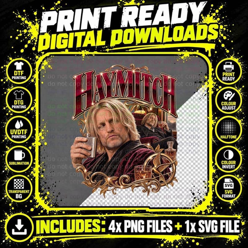 The Hunger Games Catching Fire Vintage Haymitch Png SVG Digital Bundle
