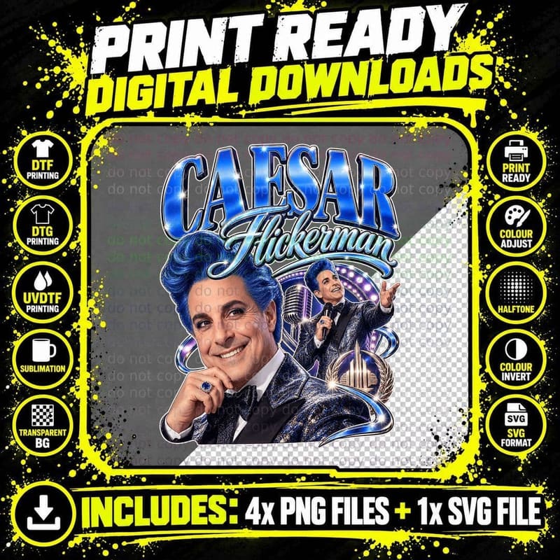 The Hunger Games Retro Caesar Flickerman Stanley Tucci Png SVG Digital Bundle