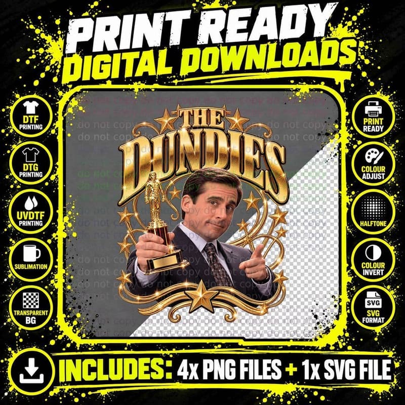 The Office Retro The Dundies Michael Scott Awards Night Png SVG Digital Bundle