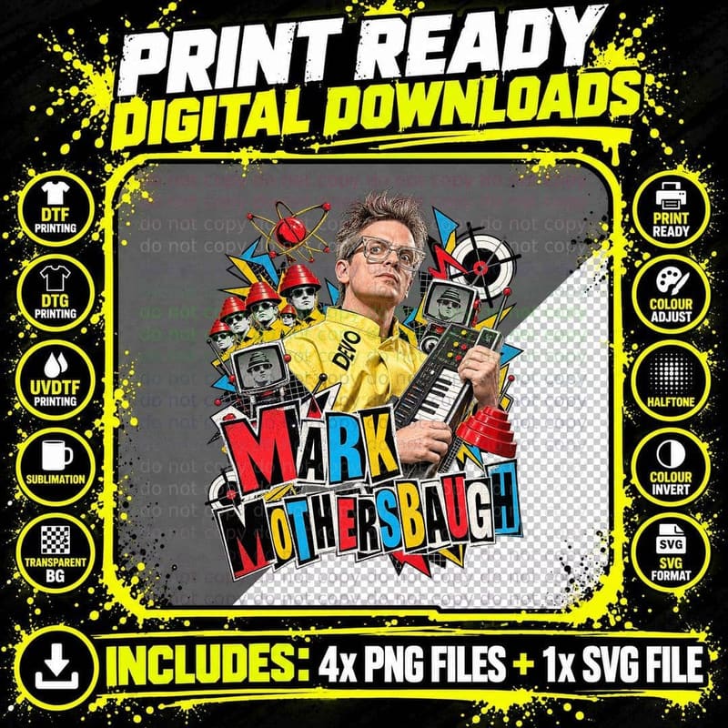 Mark Mothersbaugh Devo Whip It Punk Collage New Wave Png SVG Digital Bundle