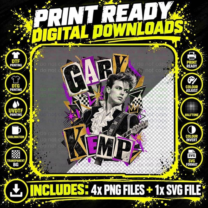 Spandau Ballet Ransom Note Collage Gary Kemp New Png SVG Digital Bundle