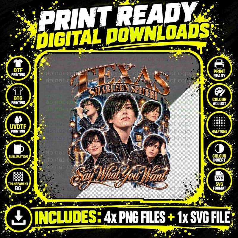 Texas Sharleen Spiteri Vintage Say What You Want 90s Pop Png SVG Digital Bundle