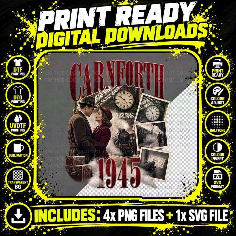 Brief Encounter 1945 Film Vintage Railway Retro British Png SVG Digital Bundle