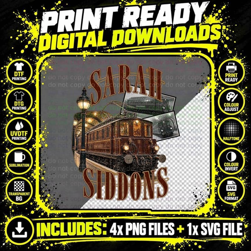 Sarah Siddons London Underground Metropolitan Railway Png SVG Digital Bundle