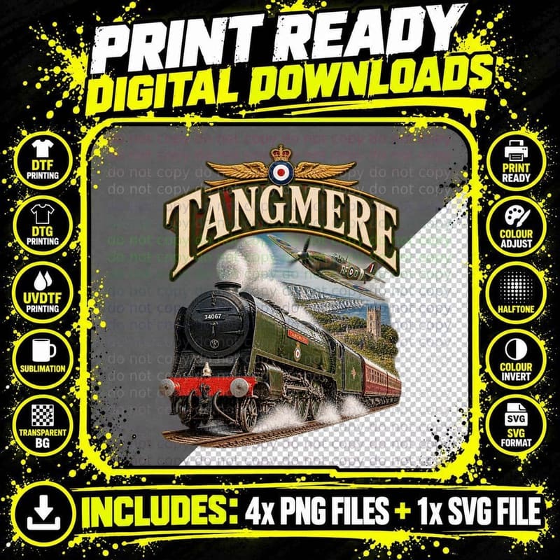 Tangmere Vintage British Railway Battle of Britain Steam Png SVG Digital Bundle