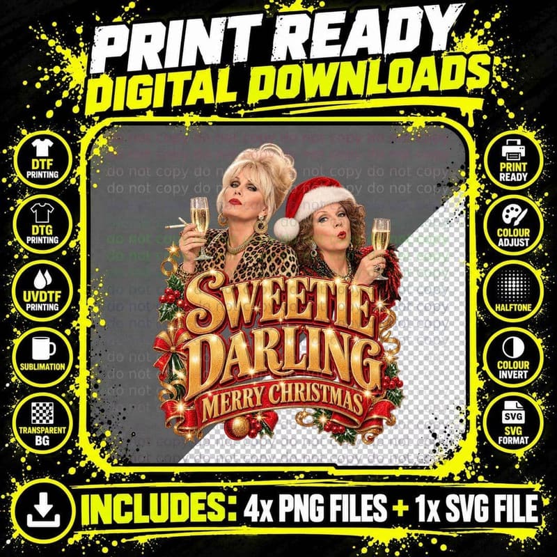Absolutely Fabulous Vintage Patsy Edina Sweetie Darling Png SVG Digital Bundle