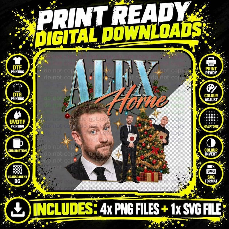 Alex Horne Taskmaster Assistant Christmas Retro British Png SVG Digital Bundle