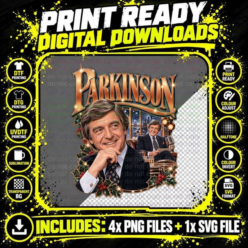 Parkinson Vintage Michael Parkinson 1970s Chat Show Png SVG Digital Bundle