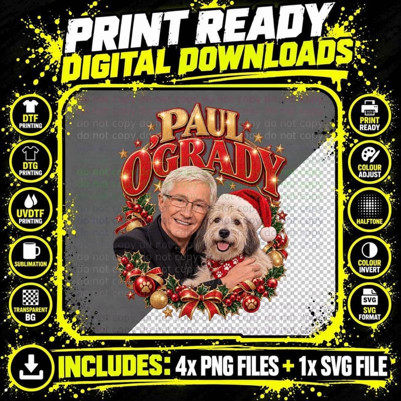 The Paul O'Grady Show Vintage Paul O'Grady Buster Dog Png SVG Digital Bundle