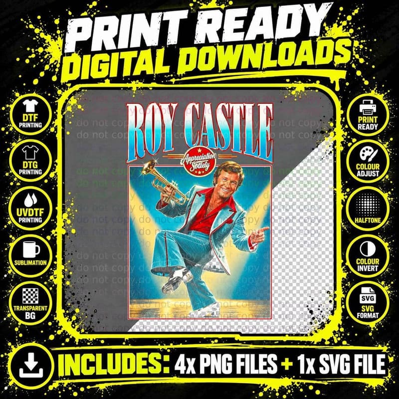 Roy Castle Retro British Entertainer Trumpet Png SVG Digital Bundle
