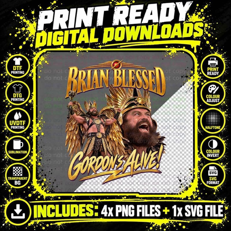 Brian Blessed Gordon's Alive Vintage Retro 80s Movie Png SVG Digital Bundle