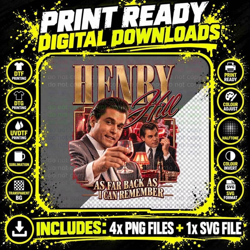 Goodfellas Vintage Bootleg Henry Hill Ray Liotta 90s Png SVG Digital Bundle