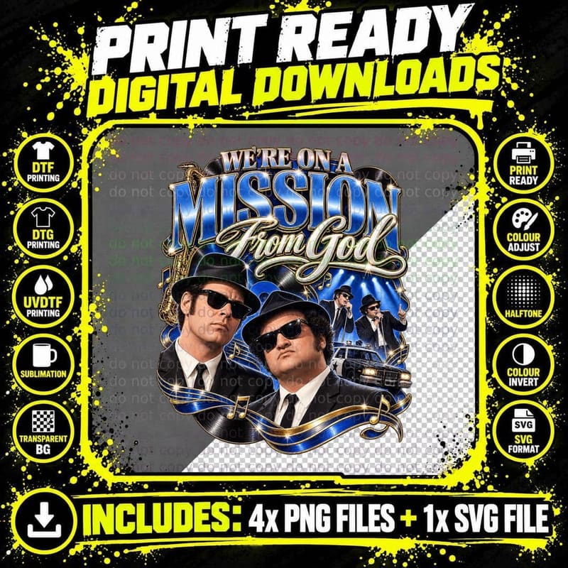 The Blues Brothers Vintage Jake Elwood Blues Soul Music Png SVG Digital Bundle