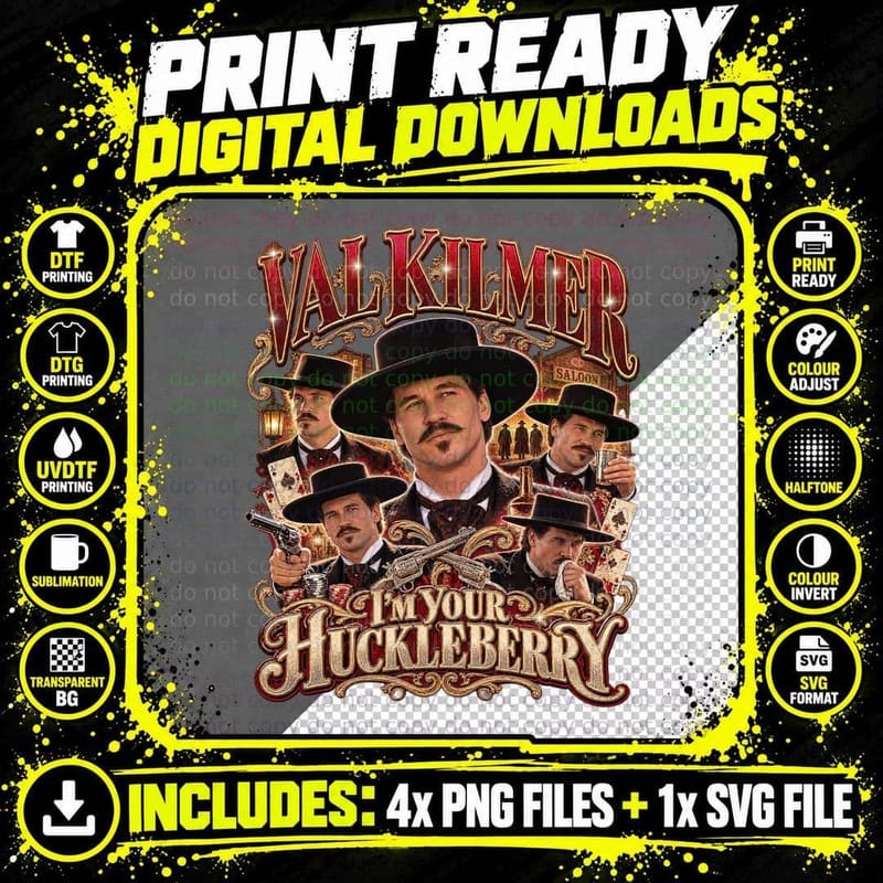 Tombstone Vintage Bootleg Val Kilmer Doc Holliday I'm Png SVG Digital Bundle