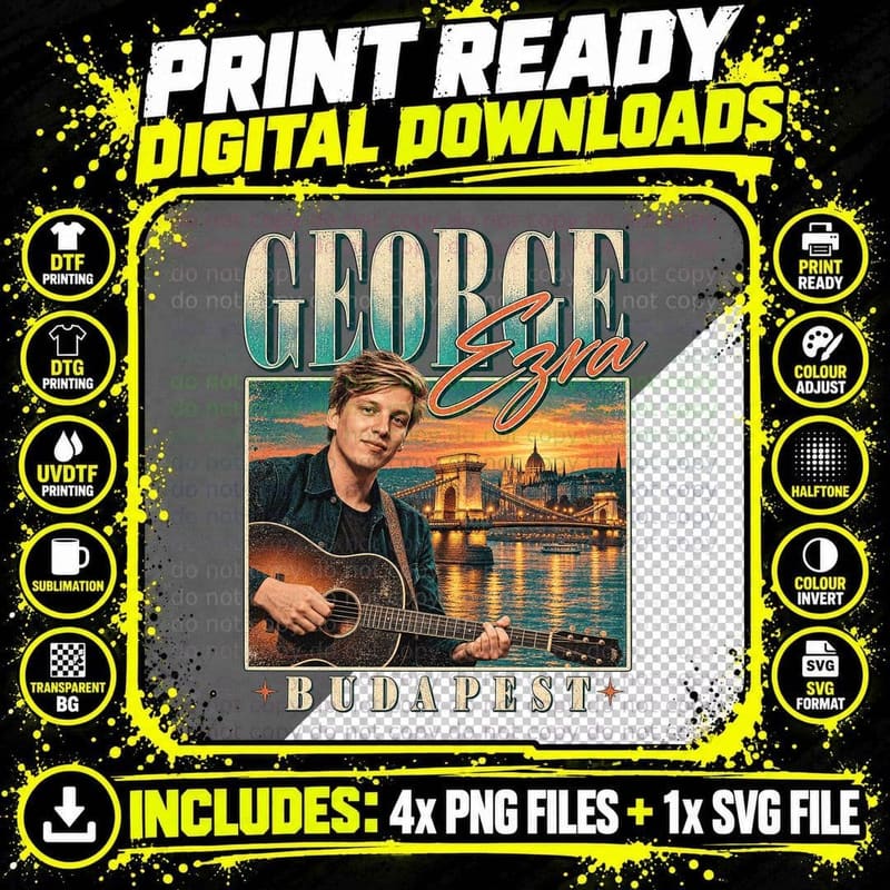 George Ezra Vintage Budapest Retro Music T-Shirt Png SVG Digital Bundle