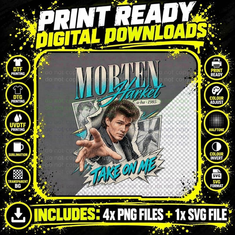 a-ha Pencil Sketch Comic Book Morten Harket Take On Me Png SVG Digital Bundle