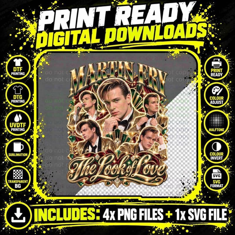 ABC Vintage Martin Fry The Look of Love 1982 New Png SVG Digital Bundle