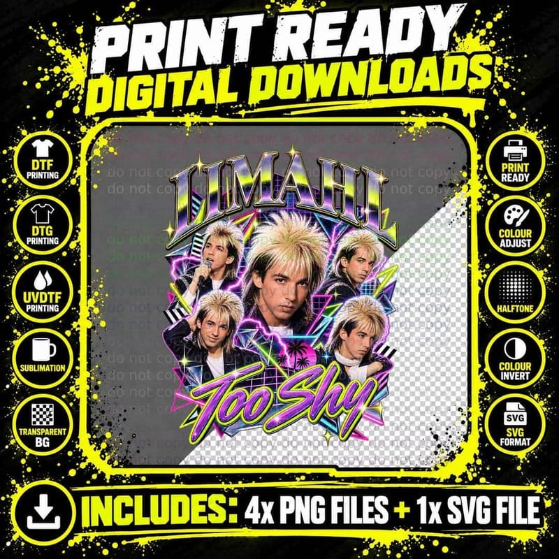 Kajagoogoo Retro Collage Limahl Too Shy 1983 New Png SVG Digital Bundle