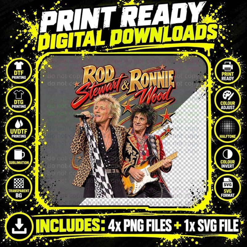 Faces Ooh La La Vintage Concert Rod Stewart Ronnie Wood Png SVG Digital Bundle