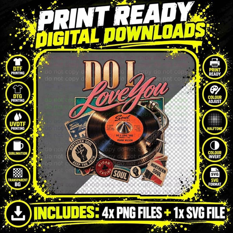 Frank Wilson Do I Love You Vintage Northern Soul 45 Png SVG Digital Bundle